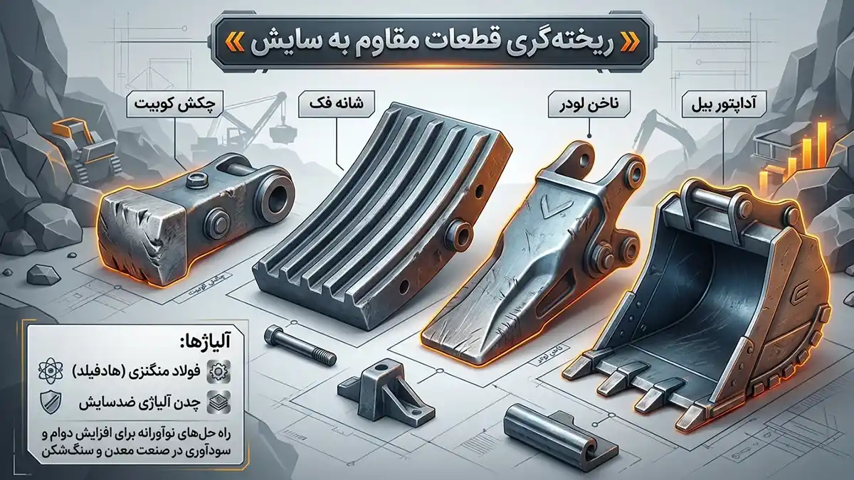 ریخته گری قطعات مقاوم به سایش سنگ شکن